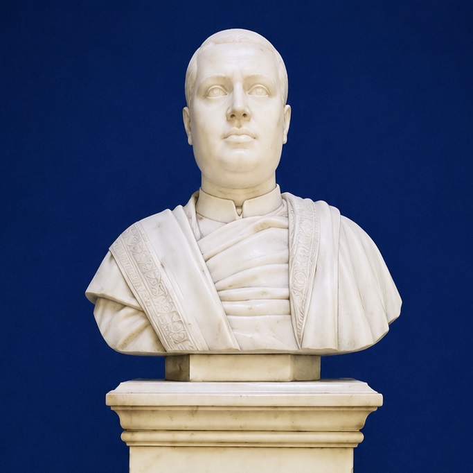 Statue of Jamini Bhushan Ray at J. B. Roy State Ayurvedic Medical College and Hospital